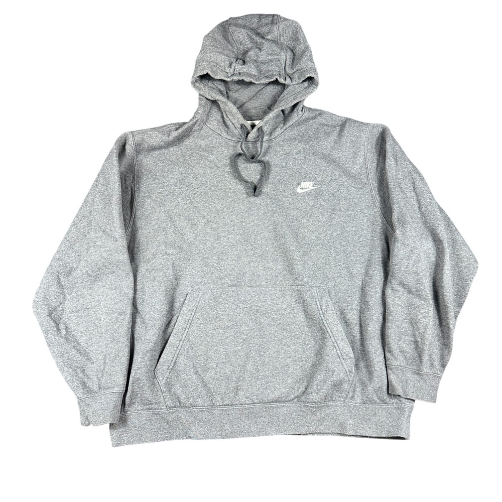 Nike Sportswear Club Fleece Hoodie Grey Heather XL Swoosh Pullover Mens